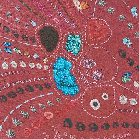 Zadig & Voltaire Risty Psyche Mixed Print Midi Dress In Wine Size Small - Picture 13 of 14